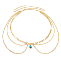 Emerald Crystal Layered Waist Chain