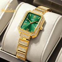 YaLaLuSi Women's Fashion Waterproof Quartz Diamond-Set Luxury Bracelet Watch Gift Reloj Mujer Watch For Ladies Watch For Girls