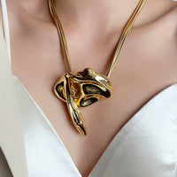 Molten Gold Pendant Necklace