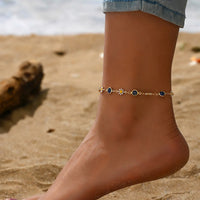 Daisy Flower & Evil Eye Anklet
