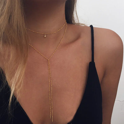 Gold Lariat Necklace