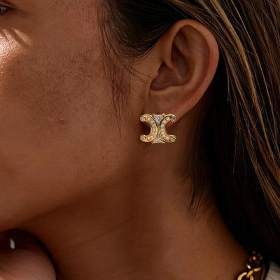 Gold Zircon Earrings