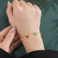 925 Sterling Silver Lucky Clover Four-Leaf Pendant Necklace for Women Colorful Flower Clavicle Chain Fine Jewelry Gifts