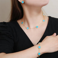 Flower Set Bracelet Necklace Classic
