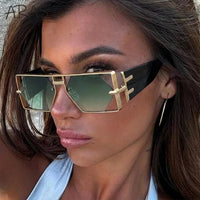 Steampunk Rectangle Sunglasses Luxury