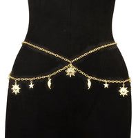 Sun Moon Star Tassel Waist Chain