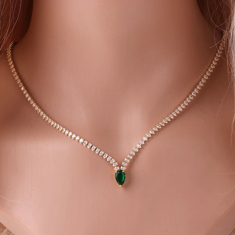 Zircon Teardrop Necklace