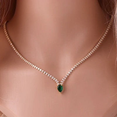 Zircon Teardrop Necklace