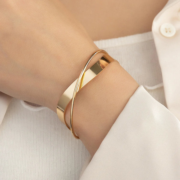 Matte Gold Cuff Bracelet Minimalist