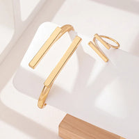 Design Geometric Open Bracelet Ring