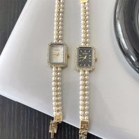 Pearl Studded Strap Watch Luxury