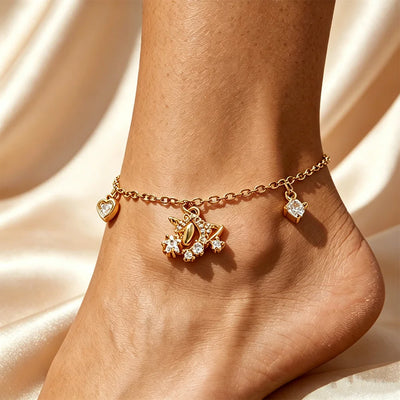 18K Gold-Plated Heart Anklet