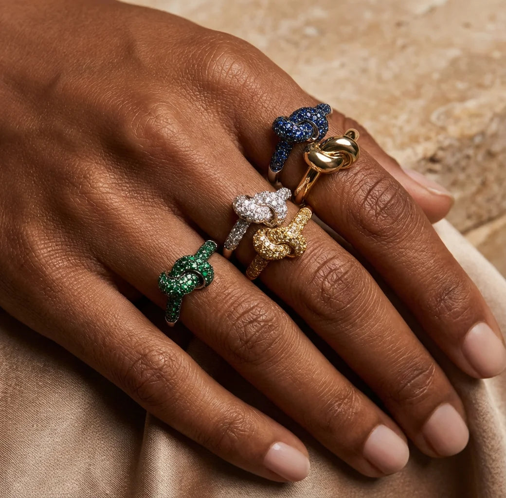 Zircon Knot Ring