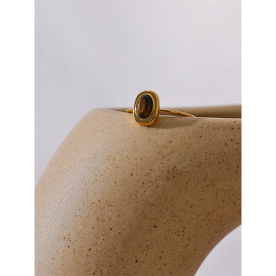 Natural Stone Oval Ring