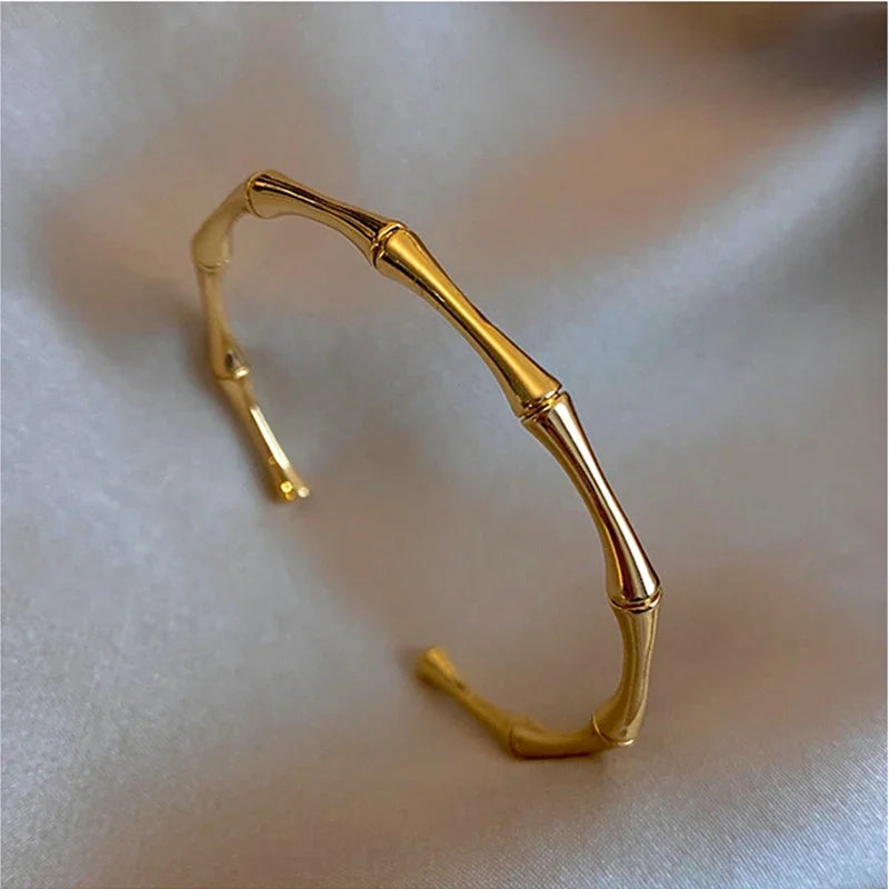 Gold Bamboo Joint Bracelet