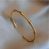 Gold Bamboo Joint Bracelet