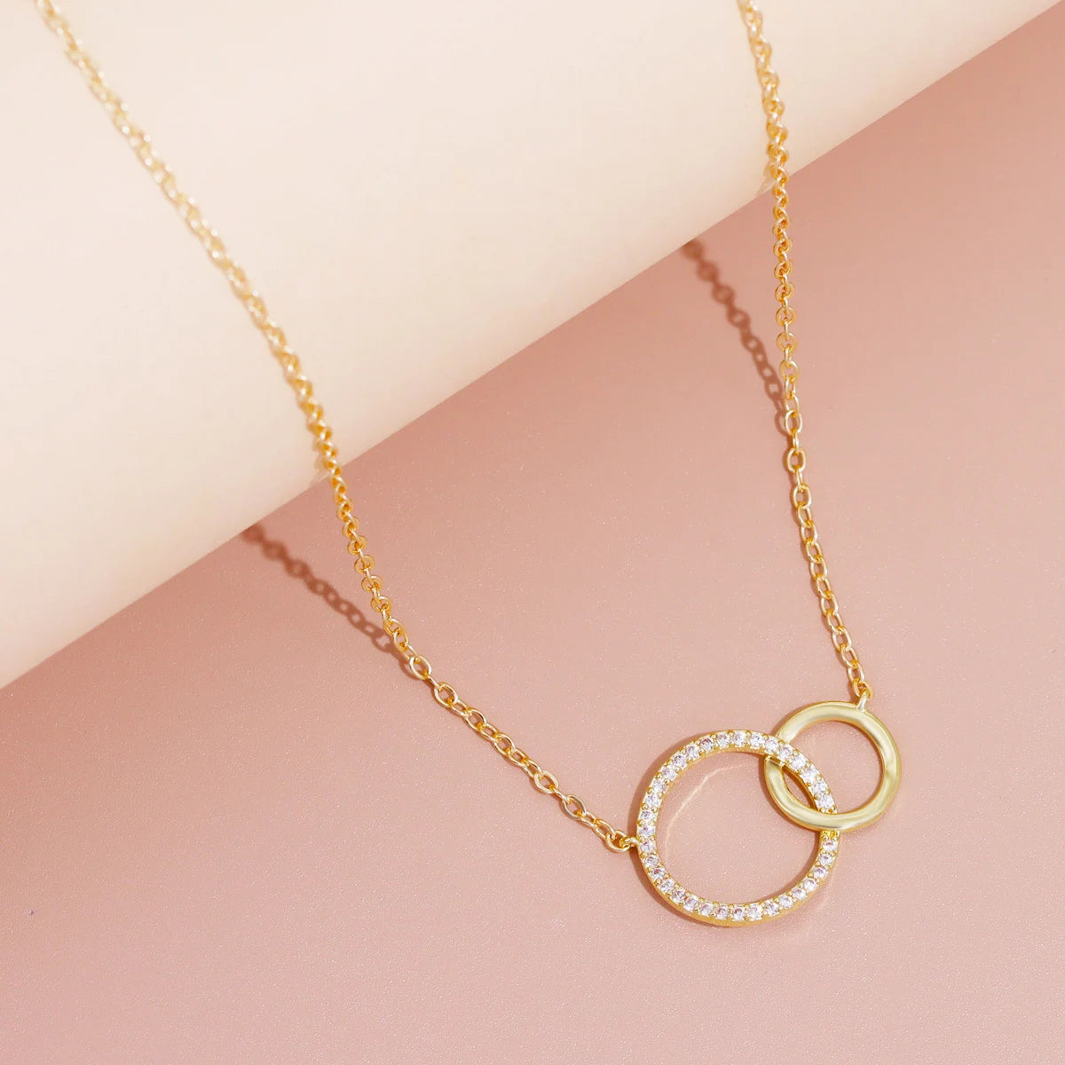 Double Circle Pendant Necklace