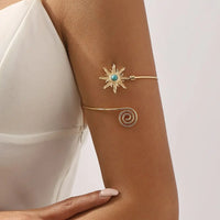 Alloy Sun Turquoise Cuff Bangle Twist Line