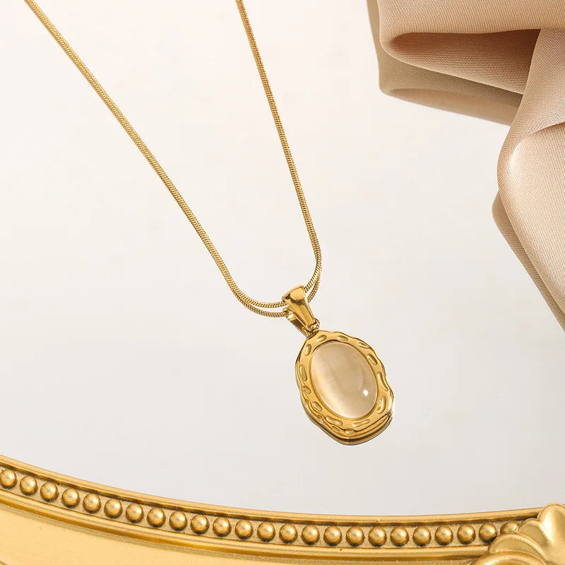 18K Gold-Plated Cat Eye Necklace