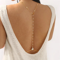 Simple Multilayer Rhinestone Back Chain Necklaces for Women Sexy Metal Shiny Crystal Bikini Waist Chain Body Chain Jewelry Gifts