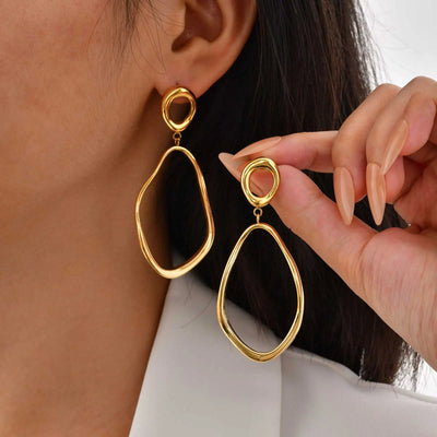 Gold Oval Earrings