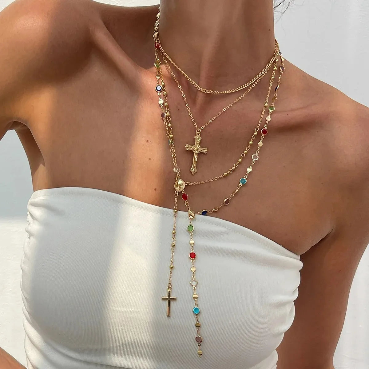 Crystal Cross Necklace