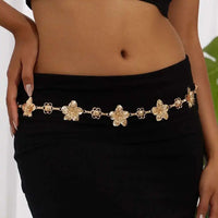 Ingemark Sexy Metal Flower Waist Belly Chain for Women 2025 New Trend Sexy Summer Bikini Adjustable Belt Party Body Jewelry Gift