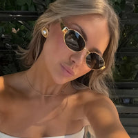 Sunglasses Women Luxury Brand UV400 Outdoor Sunglass Trendy Metal Frame Eyewear For Lady Sexy Shades