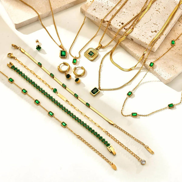 Green Zircon Pendant Necklace Crystal