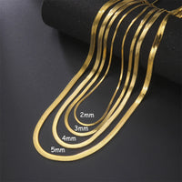 Chain Necklace Herringbone Choker Neck