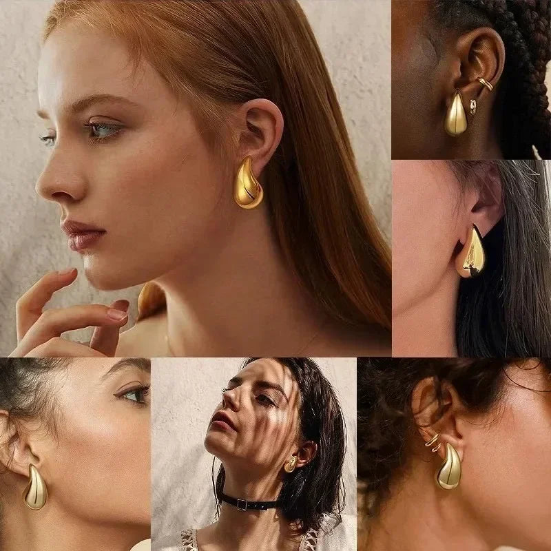 Dome Teardrop Hoops