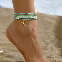 Starfish Beaded Anklet Set