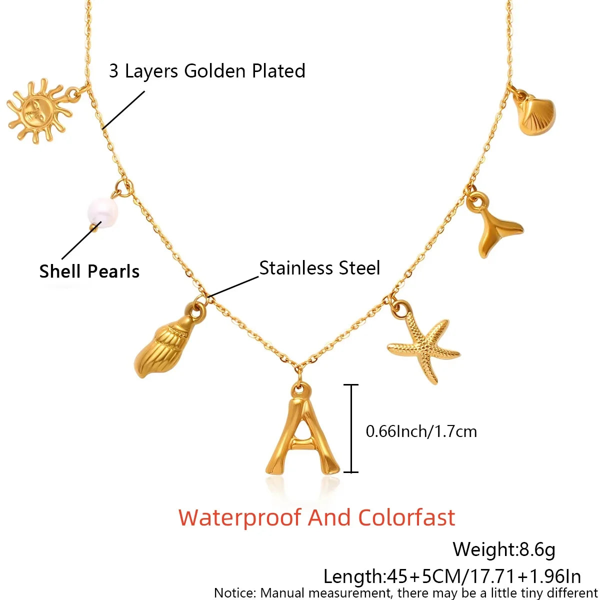 18K Gold-Plated Starfish Necklace