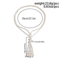 KunJoe Elegant Imitation Pearl Long Tassel Necklace for Women New Seed Beads Choker Adjustable Sweater Collar Chain Neck Jewelry
