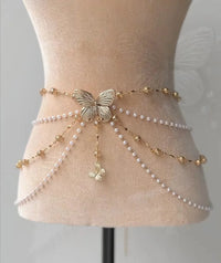 Butterfly Pearl Tassel Waist Chain