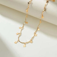 Fashion Gold Color Star Tassel Pendant Necklace For Men Women Minimalist Metal Geometric Clavicle Chain Chokers Jewelry