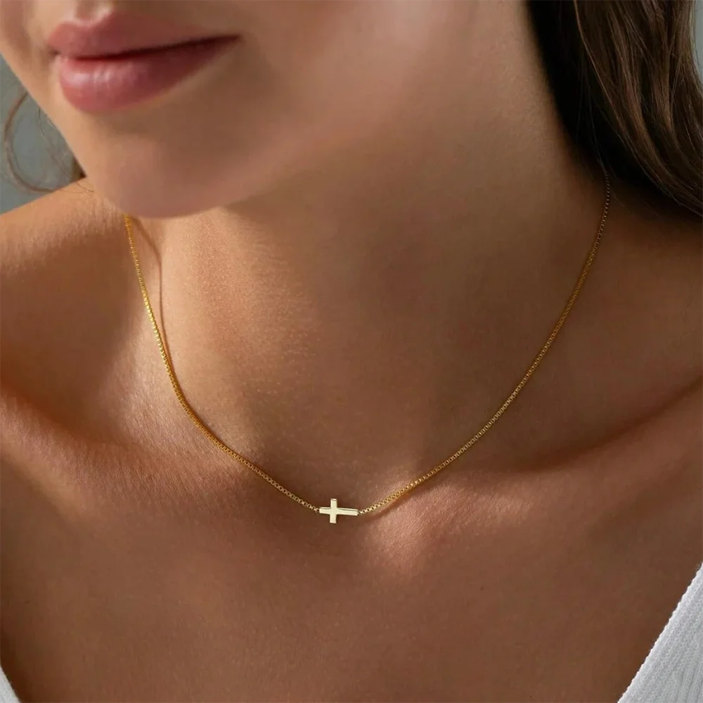 Mini Cross Pendant Gold Sexy Necklace Jewelry