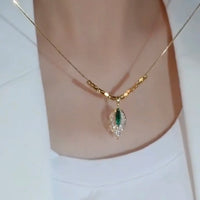 Emerald Leaf Necklace
