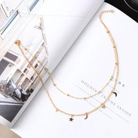 Star & Moon Layered Choker