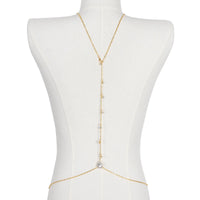Sexy and fashionable water droplet pendant back chain nightclub party charm women's body chain