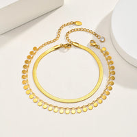 Layered Snake Chain Anklet Set