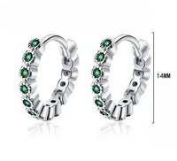 14K Gold Plated Moissanite Hoop Earrings for Women, D Color Round Cut Lab Diamond 925 Silver Hypoallergenic Earrings MSE005