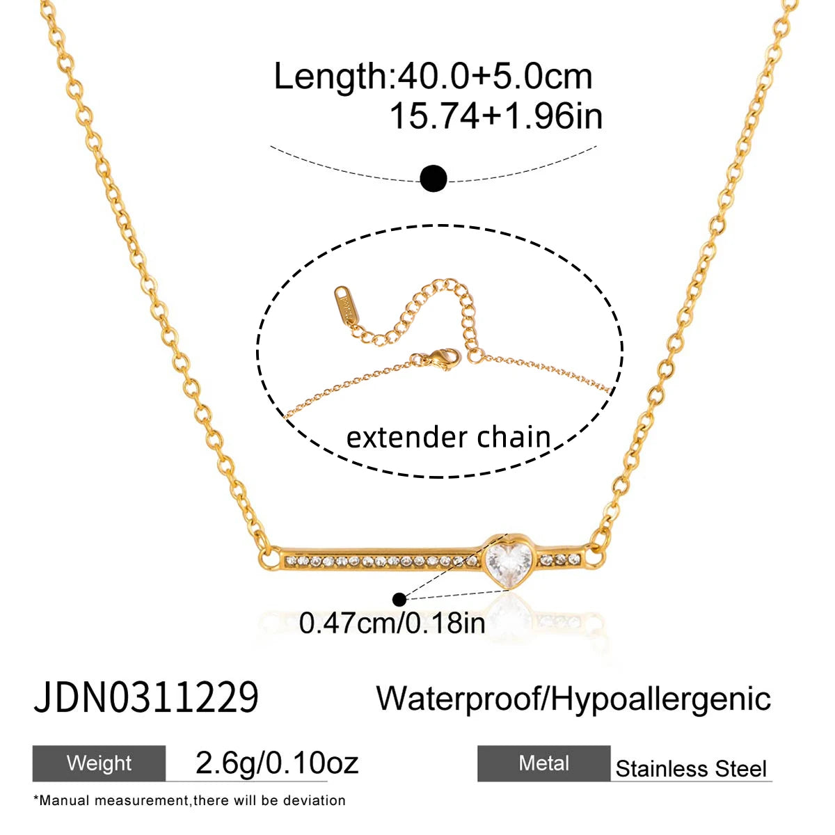 18K Gold-Plated Heart Necklace