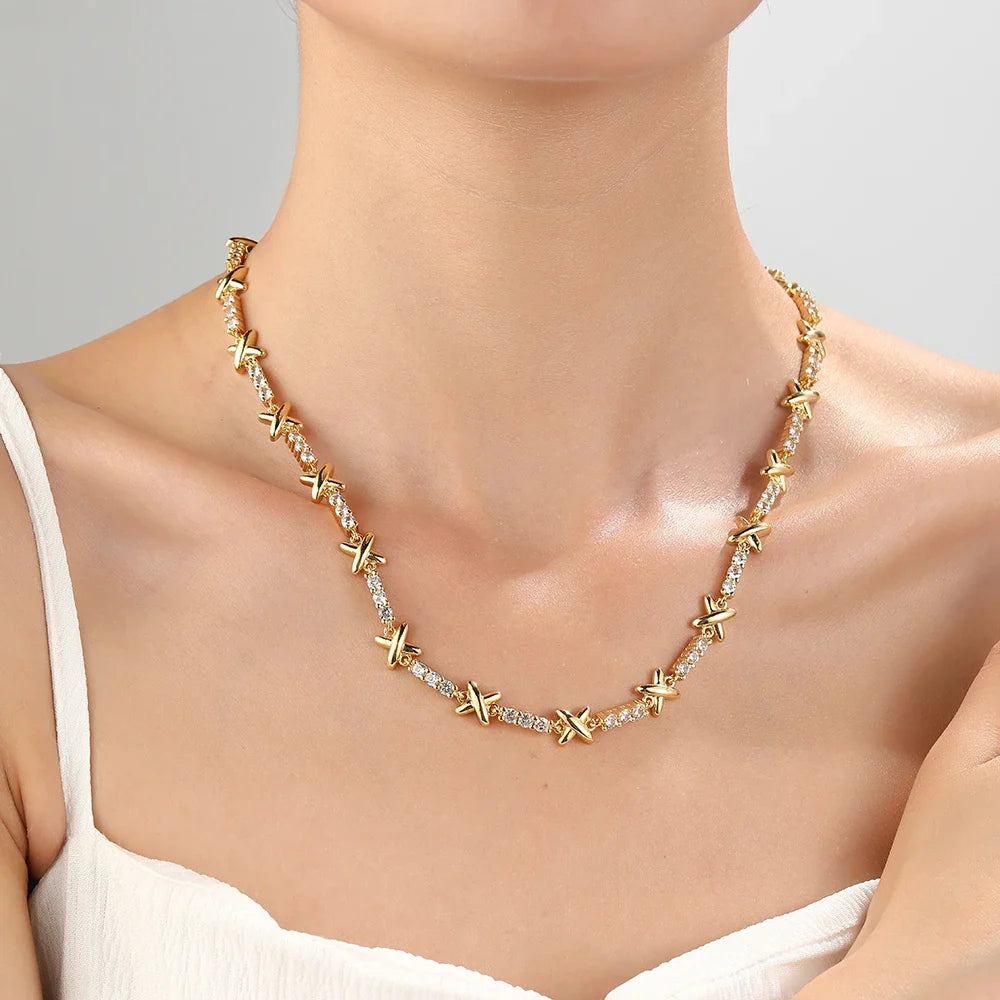 Zircon X-Link Necklace