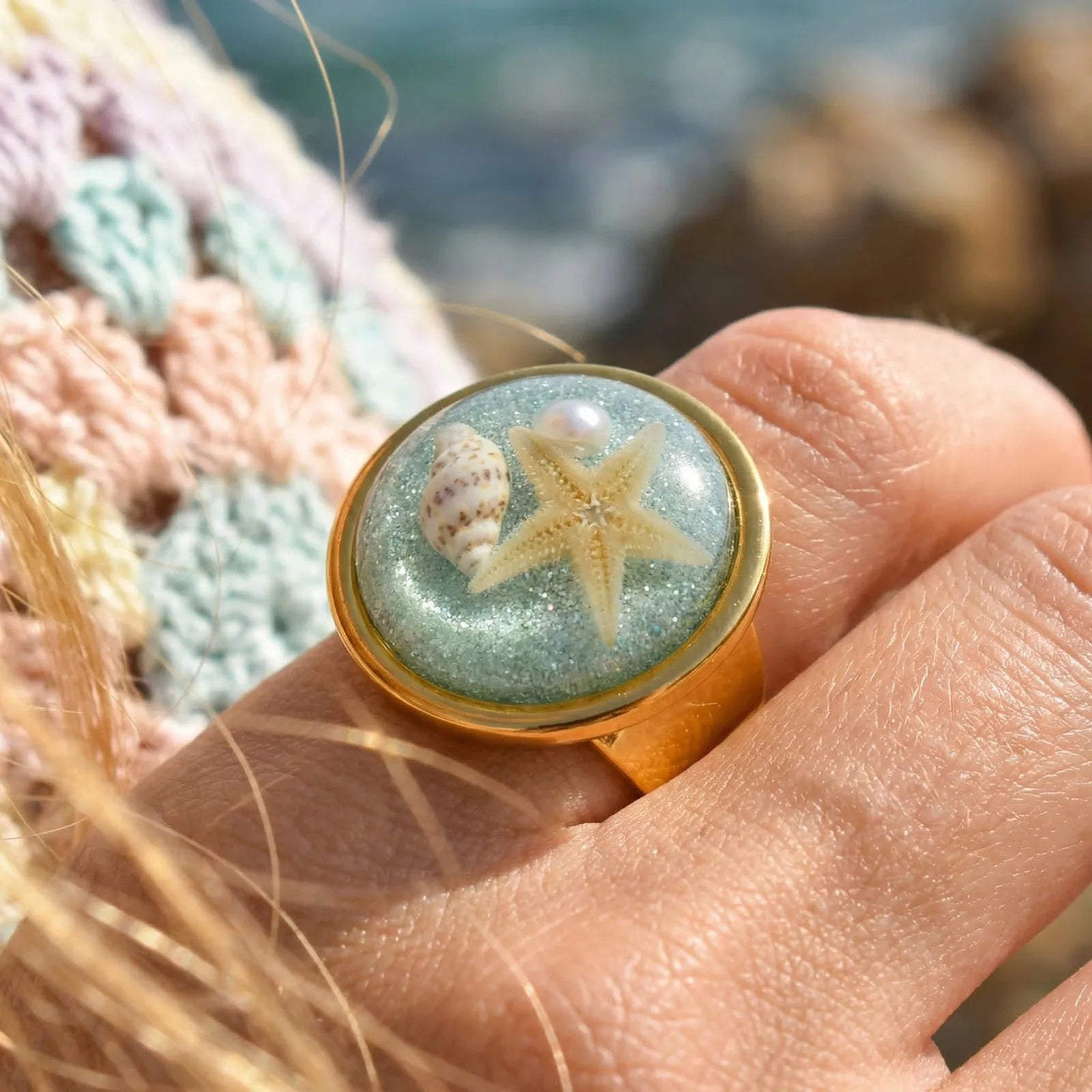 18K Gold-Plated Starfish Ring