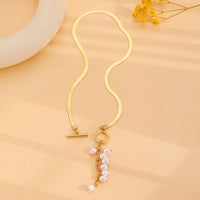 Tassel Flat Snake Bone Necklace Jewelry