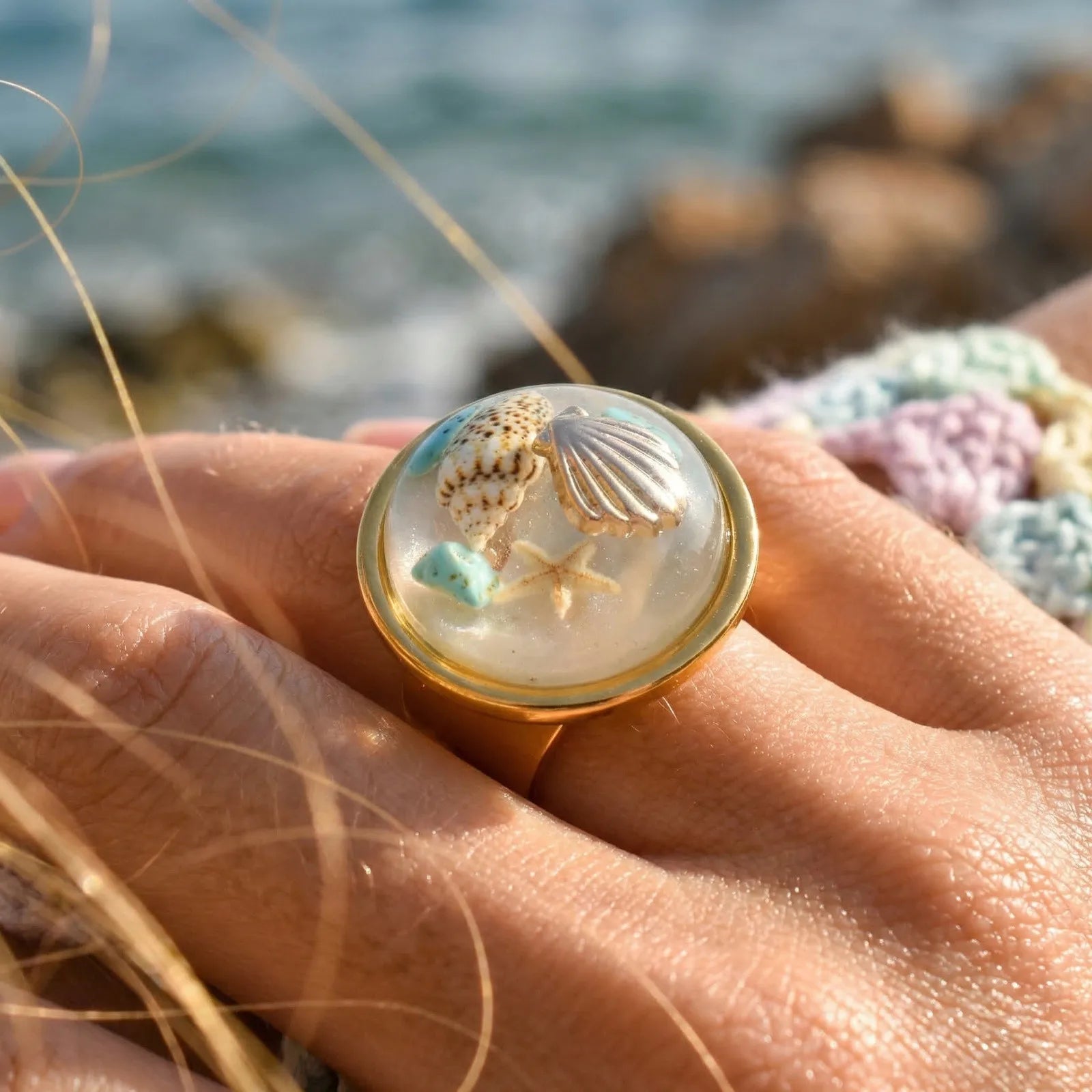 18K Gold-Plated Starfish Ring
