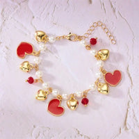 Sweet Red Cherry Zircon Clavicle Necklaces for Women Exquisite Imitation Pearl Strawberry Flower Metal Choker Party Jewelry Gift
