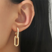 Geometric Zircon Drop Earrings