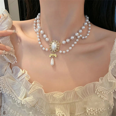 Pearl Brooch Necklace